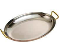 Poêle À Paella Espagnole Ovale Avec Double Poignées Anti-brûlure, Poêle À Paella Aux Fruits De Mer En Acier Inoxydable 304, Ustensiles De Cuisine For Poêle Restaurant Camping ( Size : Style 2_36cm )