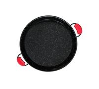 Poêle à Paella Valencienne Émaillée 42cm, Acier Émaillé Antiadhésif, 10 Portions Noir PAN42