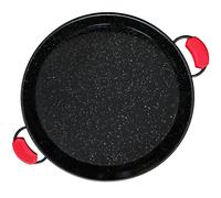 Poêle à Paella Valencienne Émaillée 46cm, Acier Émaillé Antiadhésif, 12 Portions Noir PAN46