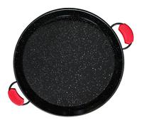 Poêle à Paella Valencienne Émaillée 55cm, Acier Émaillé Antiadhésif, 16 Portions Briebe PAN55 Noir