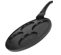 Poêle À Pancake 26 Cm Pour 4 Personnes Revêtu En Marbre Avec Manche Ergonomique Cheffinger Noir