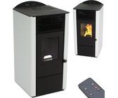 Poêle à pellets 9,5kW cheminée à pellets chauffage poêle à bois A+ blanc 56302
