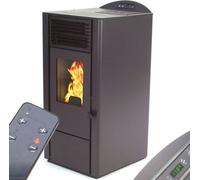 Poêle à pellets 9,5kW cheminée à pellets chauffage poêle à bois A+ noir 56300