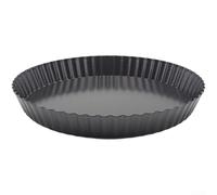 Poêle à pizza perforée en acier au carbone avec fond amovible pour un démoulage facile des aliments et une répartition constante de la chaleur dans différents réglages de cuisson (B-22,9 cm)