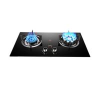 Poêle à propane portable à 2 brûleurs 5,2 kW avec dessus en verre trempé, minuteur et protection anti-flammes pour cuisine de camping