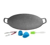 Poêle à repasser coréenne antiadhésive - Plaque en fonte pour cuisine avec poignées - Ustensiles de cuisine et outils de barbecue - Pour plaque à induction et électrique