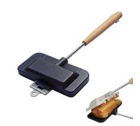 Poêle à sandwich avec poignée verrouillable pour une utilisation sur la cuisinière, pour faire des toasts, des œufs, des crêpes, des omelettes, des sandwichs grillés et du fromage fondu double face