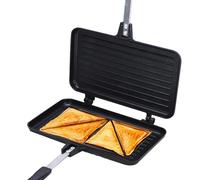 Poêle à sandwich double face - Gril à petit-déjeuner non TIAK - Presse double face - Appareil à toastie portable pour le camping, le fromage rapide, la friteuse à panini et le réchaud à gaufres pour
