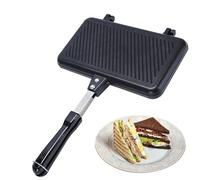 Poêle à sandwichs double face - Appareil à sandwich antiadhésif pour petit déjeuner | Fromage grillé, poêle à toasts, panini, gaufres, poêle grill facile à préparer pour un petit-déjeuner rapide