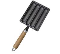 Poêle à saucisses en fer, Poêle à saucisses en fonte, Poêle carrée pour saucisses, Casserole à saucisses grillées, Outil pratique pour cuisiner des saucisses, Cuisinière à induction