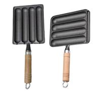 Poêle à saucisses en fonte, casserole à saucisses en fonte, outil pratique pour cuisiner des saucisses, grille carrée en fonte intégrée, accessoire pour cuisiner saucisses pour plaque à induzi