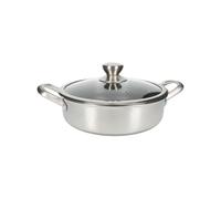 Poêle à Sauter Inox Premium Antiadhésif en Nid d'Abeille, Couvercle 28cm