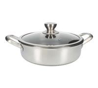 Poêle à Sauter Inox Premium Antiadhésif en Nid d'Abeille, Couvercle 24cm