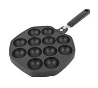 Poêle à Takoyaki 12 Tasses, 34,5x18cm, en Alliage D'aluminium, avec Antiadhésive, Robuste et pour la Cuisson de Crêpes à la Maison
