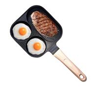 Poêle à œufs 3 compartiments compatibles induction pour crêpes et bacon