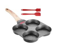 Poêle À Œufs, 4 Tasses Individuelles, 18,5 X 38 Cm, Machine À Sandwich Pour Petit-déjeuner, Poêle À Crêpes Avec Séparateurs, Antiadhésive Sans FOA, Pour Sandwichs, Crêpes, Hamburgers, Cuisine À Domici