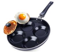 Poêle à œufs antiadhésive, 4 trous, 25 cm
