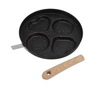 Poêle à œufs antiadhésive multi-œufs, 4 tasses, conception pour la cuisson du petit déjeuner, fer fin robuste, plastique phénolique 40.8x24.6cm