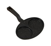 Poêle à œufs au plat 2 trous, poignée longue, multifonctionnelle, antiadhésive, for crêpes, steaks, hamburgers et autres préparations for petit-déjeuner Pour Cuisinière à Gaz et à Induction(Black)