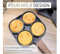 Poêle à Œufs Carrés en Pierre, 4 Nids Anti-Adhésive - Poêle à Omelette, Eggo ou Crêpes Fourreau - Pour Cuisinière Gaz et Induction