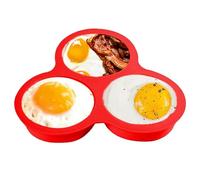 Poêle à œufs de friteuse à air - Moule de cuisine à 3 cavités, moule en silicone pour friteuse à air, pour four à micro-ondes, petits gâteaux, puddings, de petit-déjeuner
