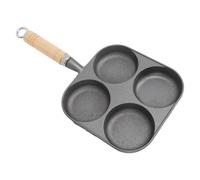 Poêle à œufs en fer avec poignée en bois, 19,5x28,5 cm, antiadhésif