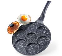 Orion Grande poêle à œufs Ø 27 cm – Pour 7 œufs, poignée, gaz & induction, revêtement antiadhésif