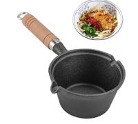 Poêle à œufs - Mini friture de 4,72 pouces | Poêle en fonte - Poêles à boulettes Omelette avec un œuf et chauffage uniforme Poignée en bois pour cuisiner le petit-déjeuner, retourner et servir