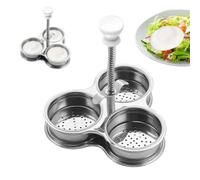 Poele à Œufs Moule de Cuisine Antiadhésif à 3 Cavités | Cuiseur à Œufs pour Cuisson Maison sur Plan de Travail : Vapeur, Friture, Ébullition, ,