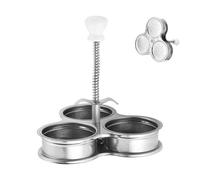 Poele à Œufs Pochés Moule Vapeur 3 Cavités en Acier Inoxydable Antiadhésif | Cuiseur à Œufs pour Cuisson Maison sur Plan de Travail : Vapeur, Friture, Ébullition, ,