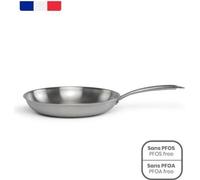 Poele Acier inoxydable 18/10 Triply Brigade 24 cm - LIVOO - MEP158 - Tous feux dont induction - France
