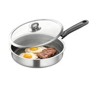 Poêle anti-adhésive avec couvercle transparent | Poêle à induction pour œufs steak crêpes cuisine camping restaurant cuisinière électrique maison cuisine