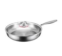 Poêle anti-adhésive multi-usages résistante aux rayures avec chauffage | Poêle à induction avec couvercle pour plaque de cuisson à induction, cuisinière électrique, camping, cuisine, restaurant