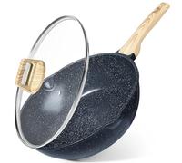 PoêLe AntiadhéSive Avec Couvercle, 30 Cm, 5 L, Sauteuse En CéRamique, PoignéE Isolante, Induction, PoêLe Saine Et Non Toxique, Grise