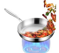 Poêle antiadhésive - Petite poêle à frire domestique, ustensiles de cuisine en acier inoxydable avec poignée antidérapante pour les amateurs