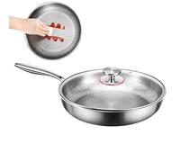 Poêle antiadhésive | Poêle à frire avec couvercle, batterie de cuisine résistante aux rayures, poêle multifonction pour griller, griller, cuire au four électrique