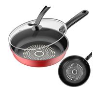 Poêle antiadhésive pour omelettes, avec poignée confortable et antiadhésive | Poêle antiadhésive adaptée pour les cuisinières à induction avec couvercle ustensiles de cuisine pour la cuisson