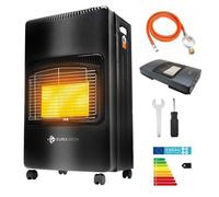 Poêle au gaz - EUROCATCH - 4200 W - Tuyau & régulateur inclus - Roues 360° pliable