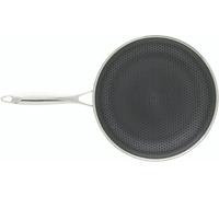 POELE BLACK CUBE 28 CM EN ACIER INOXYDABLE FOND NID D''ABEILLE TOUS FEUX DONT INDUCTION