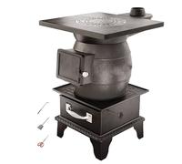 Poele Camping Poele A Bois en Fonte Barbecue Portable Poêle Polyvalent Équipé D'un Levier for Retirer Les Cendres Et D'un Grand Bac À Cendres 3 Tailles(36 * 39 * 55cm)