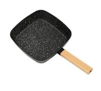 Poêle carrée anti-adhésive en pierre médicale - Mini pierre médicale - Anti-adhésive - Avec revêtement anti-adhésif - Pour plaques à induction, cuisinières à gaz - 18 x 18 x 6,5 cm