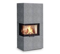 Poêle-cheminée Olsberg Osorno L pierre naturelle serpentine, vitre à gauche