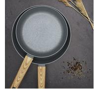 Cook Concept – Poêle KC25341 – Aluminium forgé 28 cm – Manche effet bois Marron/Gris