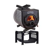 Poêle d'atelier Bruno Pyro IV avec plaque de cuisson et socle Compakt & tôles de protection Quattro