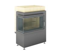 Poêle de base Brula type D Plus 90° - charnière de porte gauche