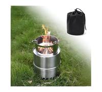 Poêle de camping à bois multi-combustibles, compatible avec le bois ou les granulés, avec sac de transport, idéal pour cuisiner dans le jardin et en plein air.