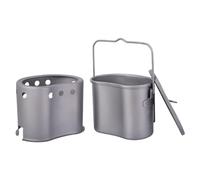 Poêle de camping avec brûleur | Ensemble de cuisine léger avec casserole et poignée de transport, pour extérieur, randonnée, Picnis, sac à dos, patio, feu de camp et voyages