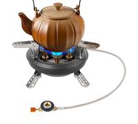Poêle de Camping Portable - Poêles de Cuisson Pliables 16000W | Brûleur à Gaz de Camping, Fusée de Poche Piézo, Pêcheurs Stables Dans La Cuisinière Extérieure, Fournitures De Camp Léger Pour