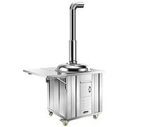 Poêle de chauffage rural en fonte épaisse, en acier inoxydable 304, pour bois, charbon et gaz, portable et mobile, sans fumée, grand format 50 cm, avec cheminée et marmite, idéal pour villa, cour, abr