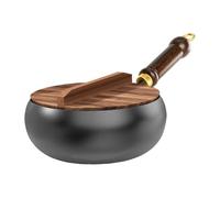 Poêle de cuisine antiadhésive en fer - Marmite à plat prête à l'induction, batterie de cuisine à chaleur uniforme, avec couvercle | pour cuisinière électrique à gaz Grill BBQ Camping